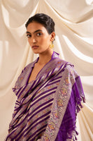 Handwoven Purple Georgette Dupatta