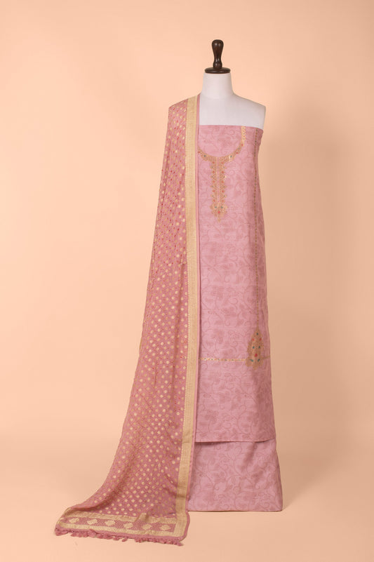 Handwoven Pink Cotton Suit Piece