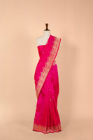 Handwoven Pink Silk Sari