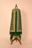Handwoven Green Georgette Suit Piece