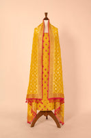 Handwoven Yellow Georgette Suit Piece