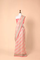 Handwoven Pink Georgette Sari