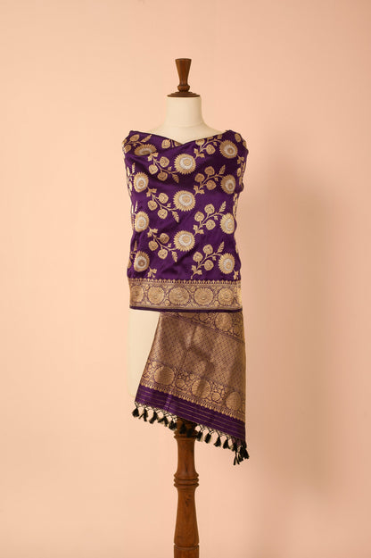 Handwoven Purple Silk Dupatta