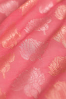 Handwoven Pink Chanderi Blouse Fabric