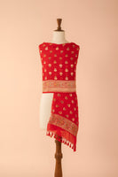 Handwoven Red Georgette Dupatta