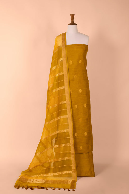 Handwoven Mustard Tussar Suit Piece