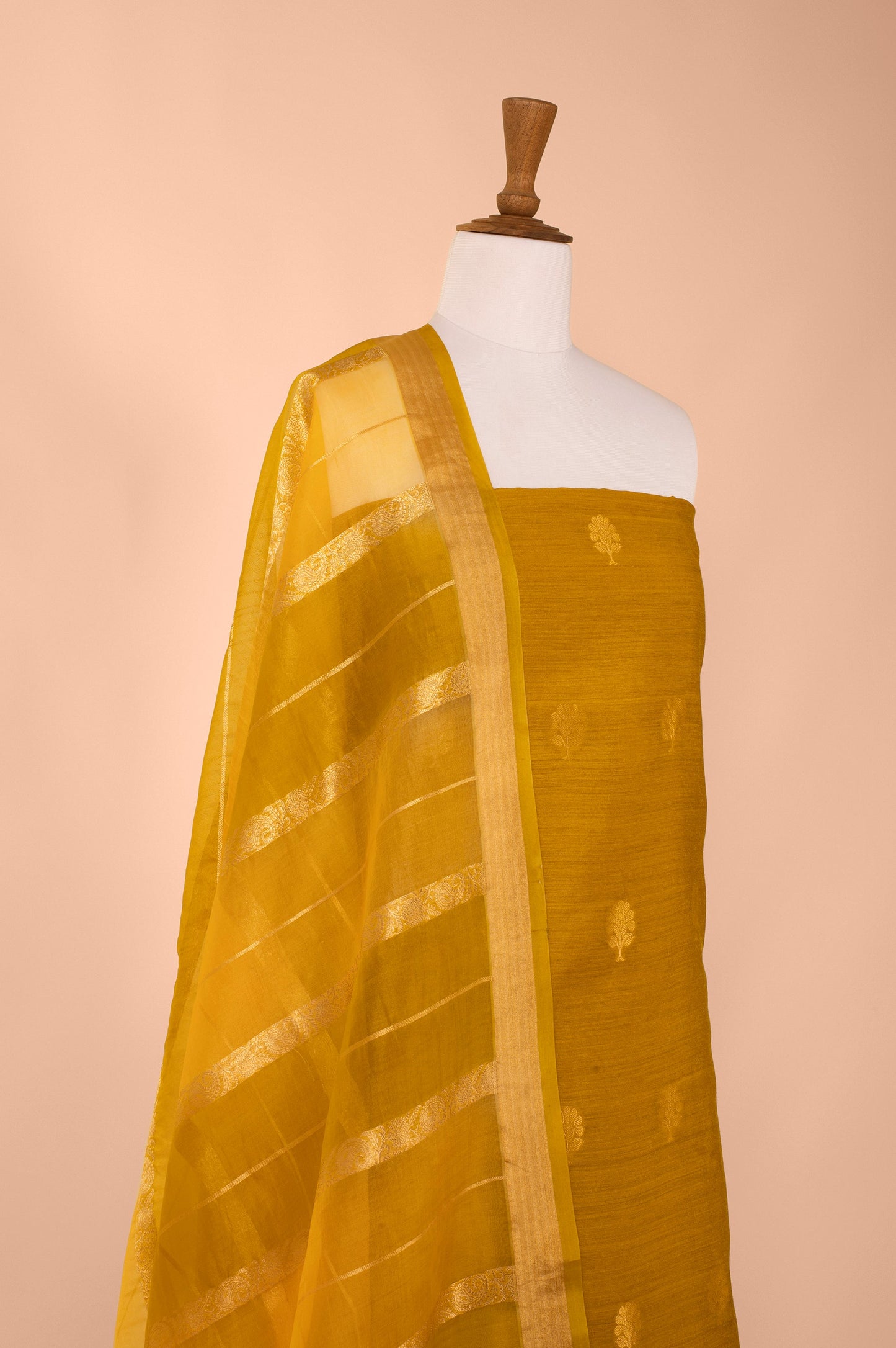 Handwoven Mustard Tussar Suit Piece