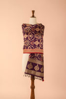 Handwoven Purple Silk Dupatta