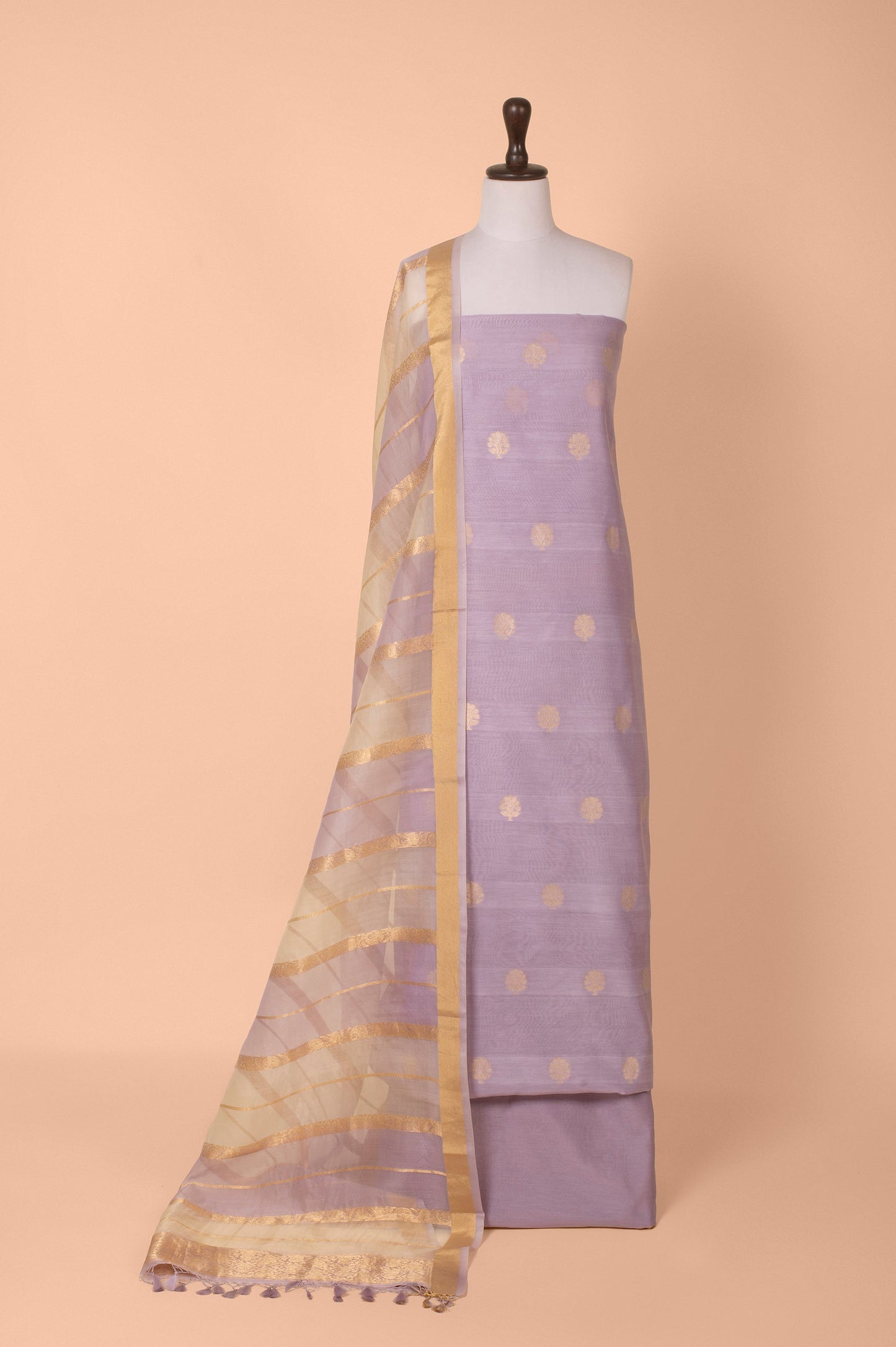 Handwoven Purple Linen Suit Piece