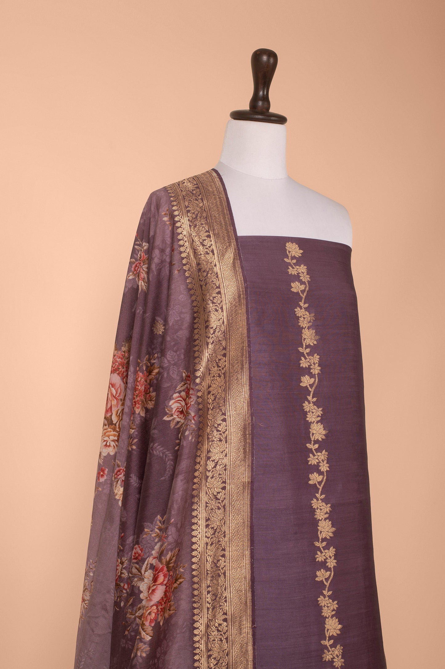 Handwoven Purple Silk Suit Piece