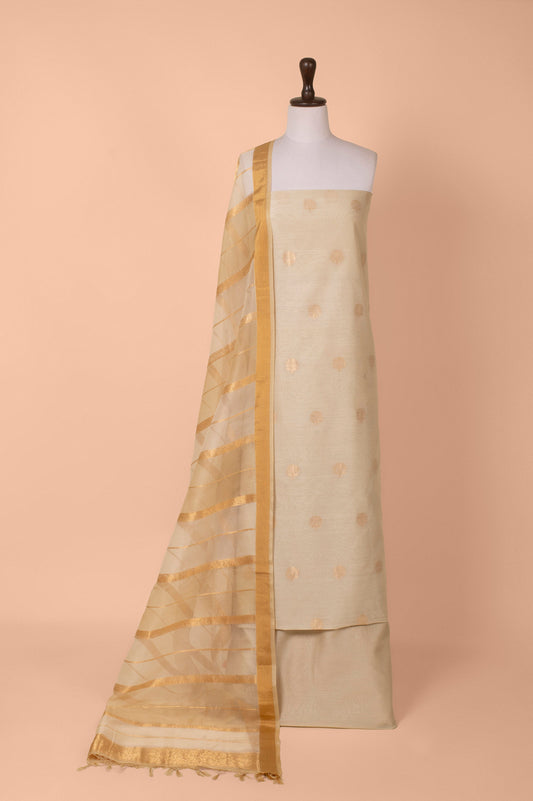 Handwoven Off-White Chanderi Suit Piece