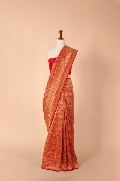 Handwoven Red Silk Sari