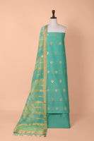 Handwoven Green Chanderi Suit Piece