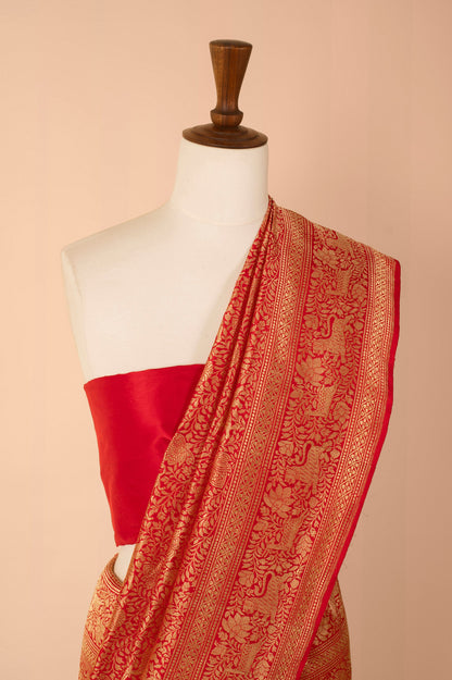 Handwoven Red Silk Sari