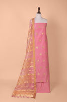 Handwoven Pink Chanderi Suit Piece