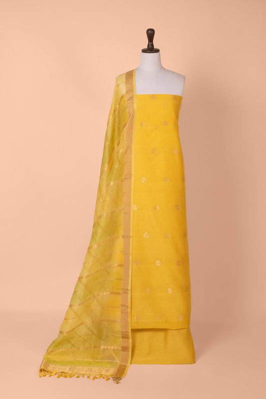 Handwoven Yellow Chanderi Suit Piece