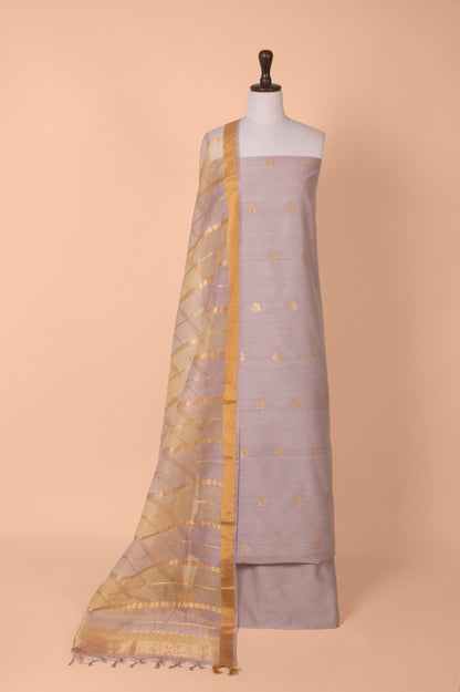 Handwoven Grey Chanderi Suit Piece