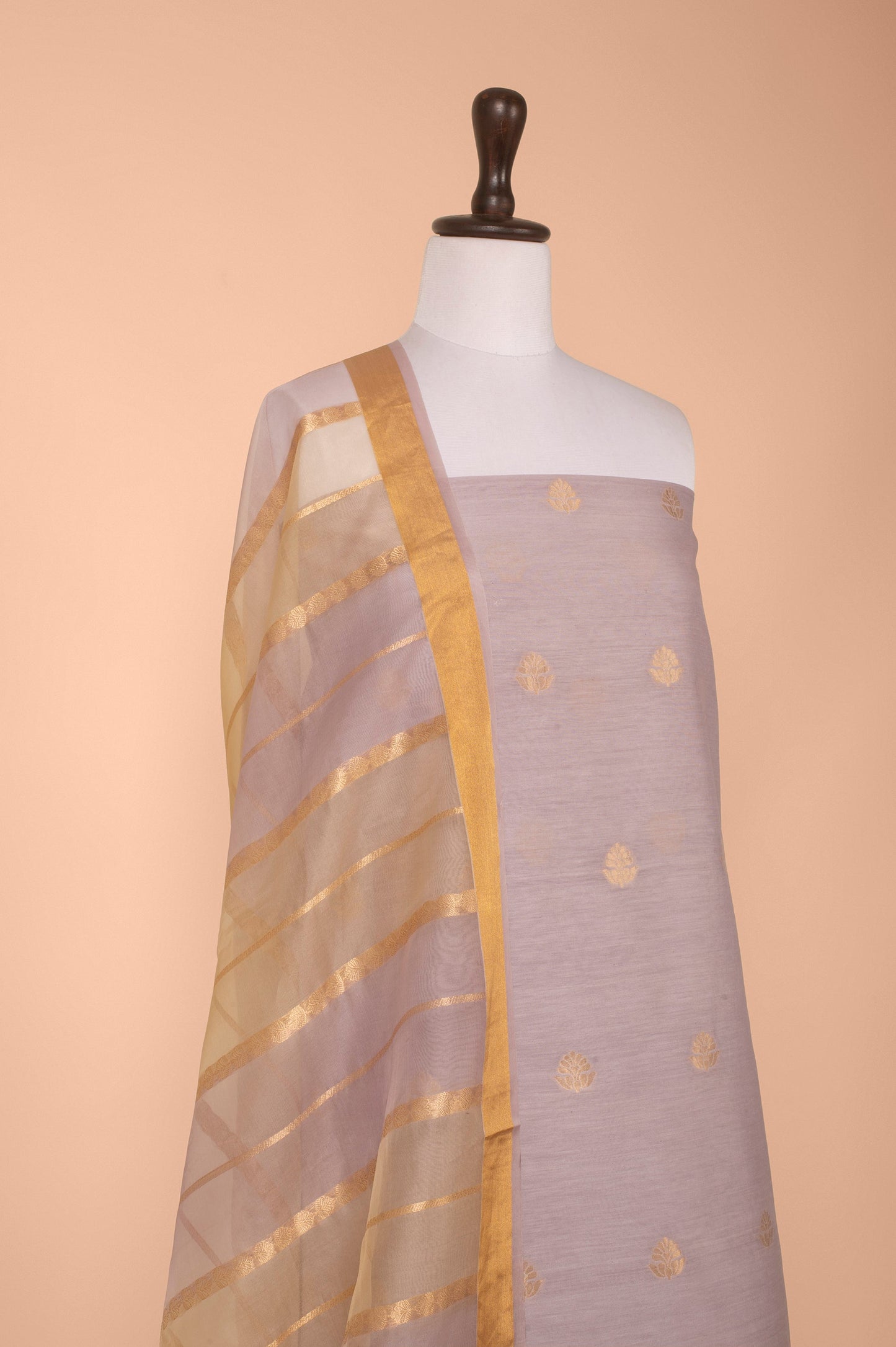 Handwoven Grey Chanderi Suit Piece