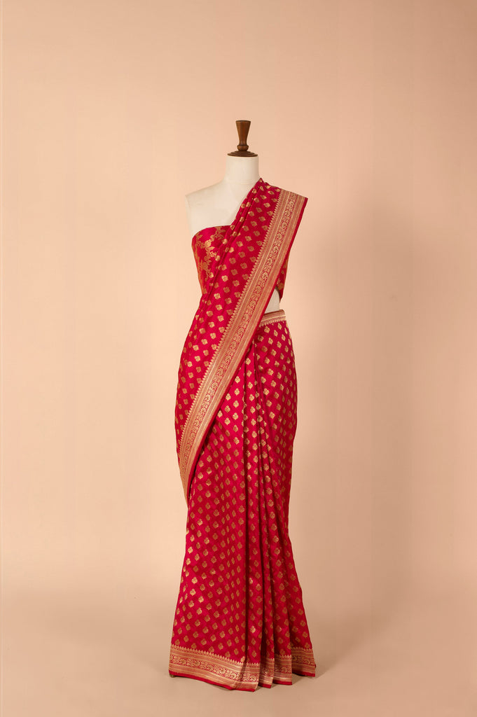 Handwoven Pink Silk Sari