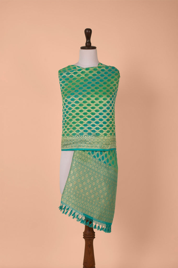 Handwoven Green Georgette Dupatta