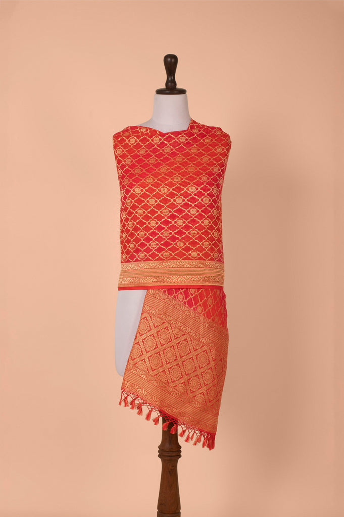 Handwoven Red Georgette Dupatta