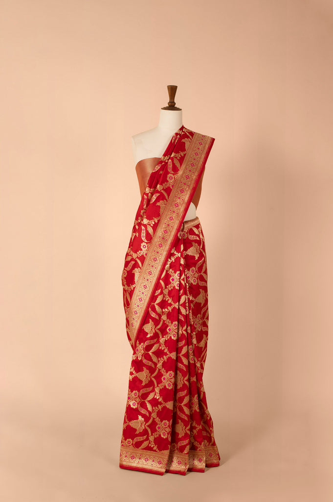 Handwoven Red Silk Saree