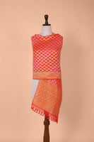 Handwoven Orange Georgette Dupatta