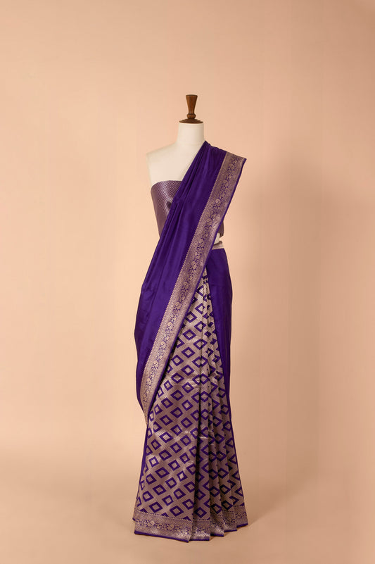 Handwoven Blue Silk Saree