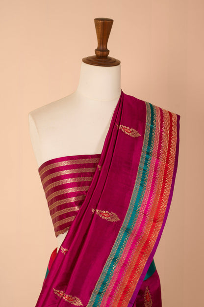 Handwoven Purple Silk Sari