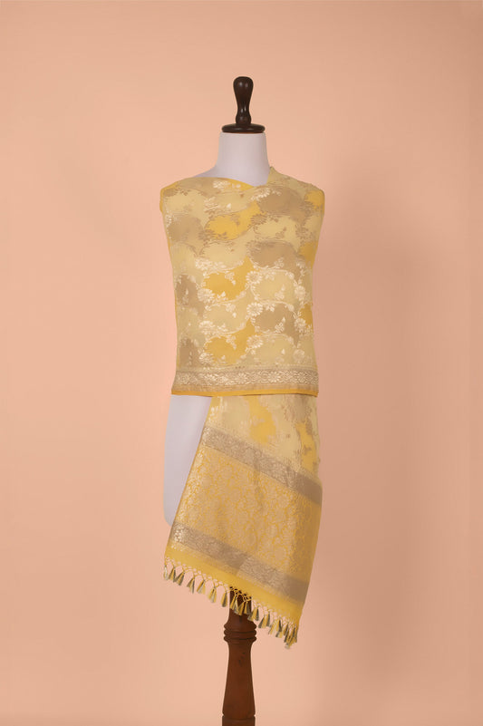 Handwoven Yellow Georgette Dupatta