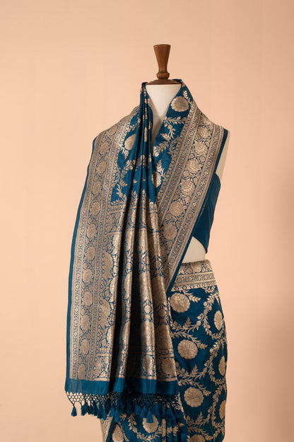 Handwoven Blue Silk Saree