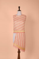 Handwoven Pink Georgette Dupatta