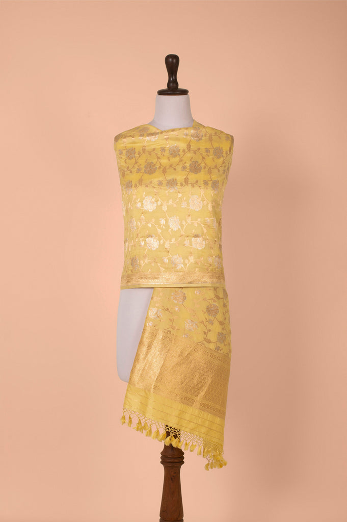 Handwoven Yellow Silk Dupatta