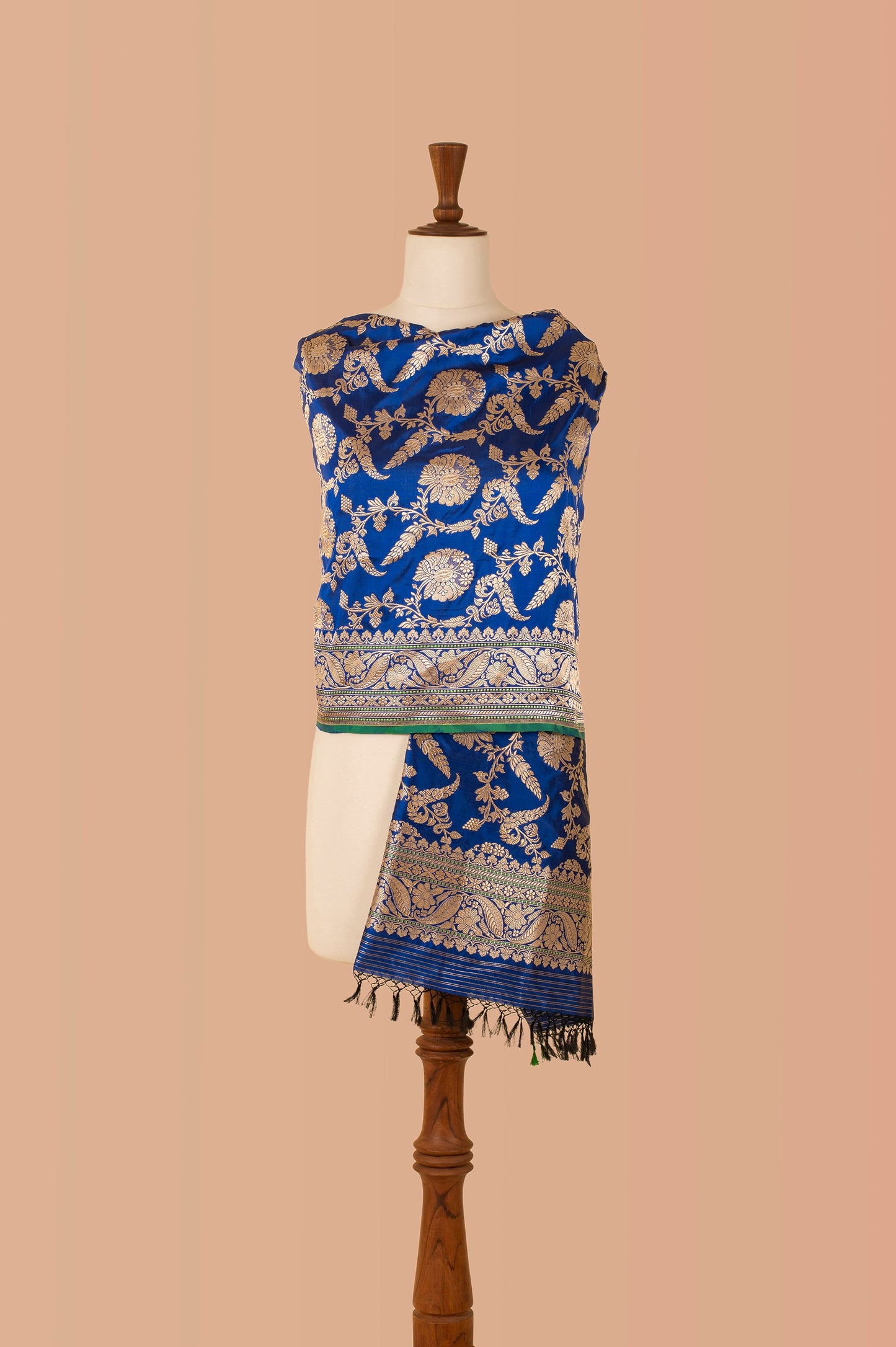 Handwoven Blue Silk Dupatta