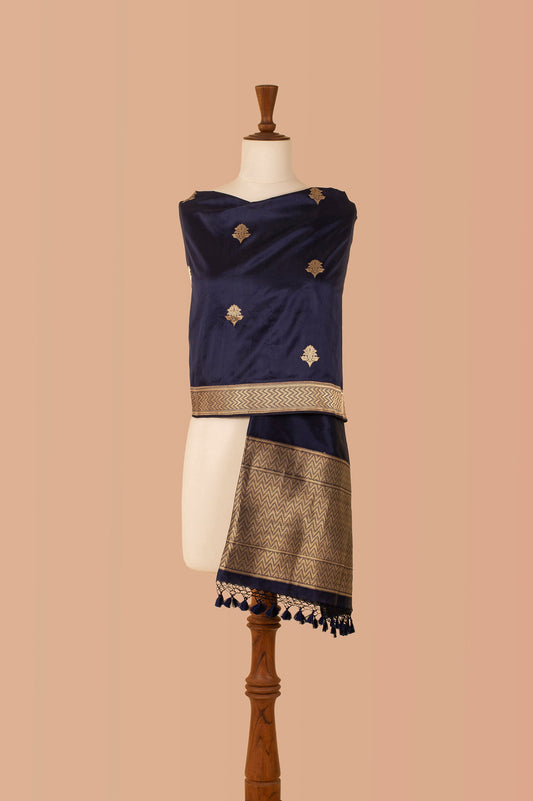 Handwoven Blue Silk Dupatta