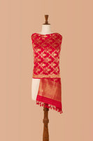 Handwoven Red Silk Dupatta