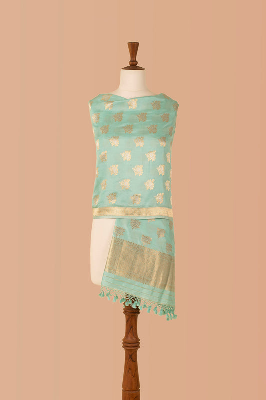 Handwoven Blue Silk Dupatta