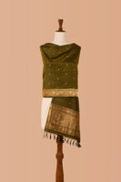 Handwoven Green Silk Dupatta