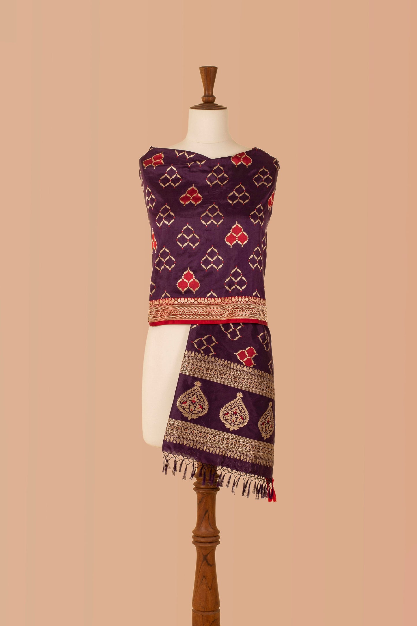 Handwoven Purple Silk Dupatta