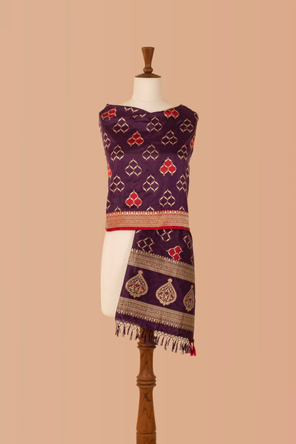 Handwoven Purple Silk Dupatta