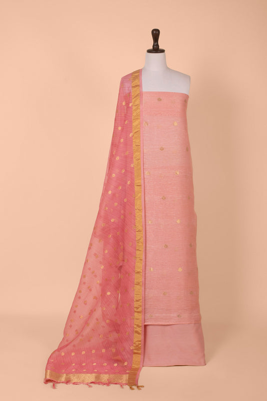 Handwoven Pink Linen Suit Piece