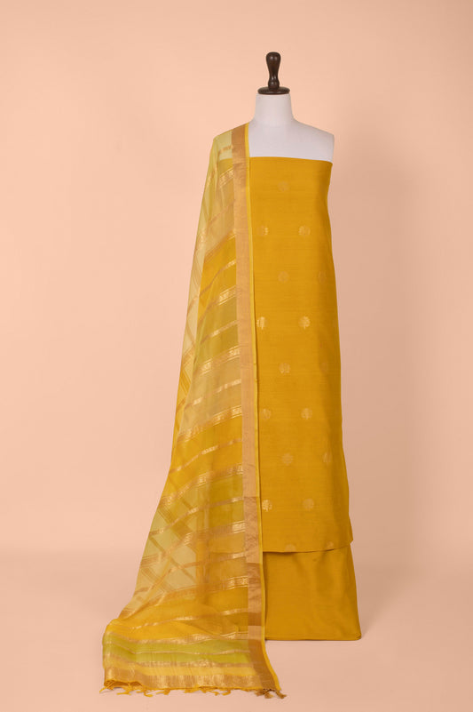 Handwoven Mustard Chanderi Suit Piece