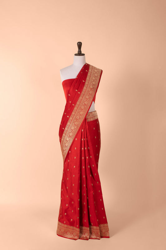 Handwoven Red Silk Saree