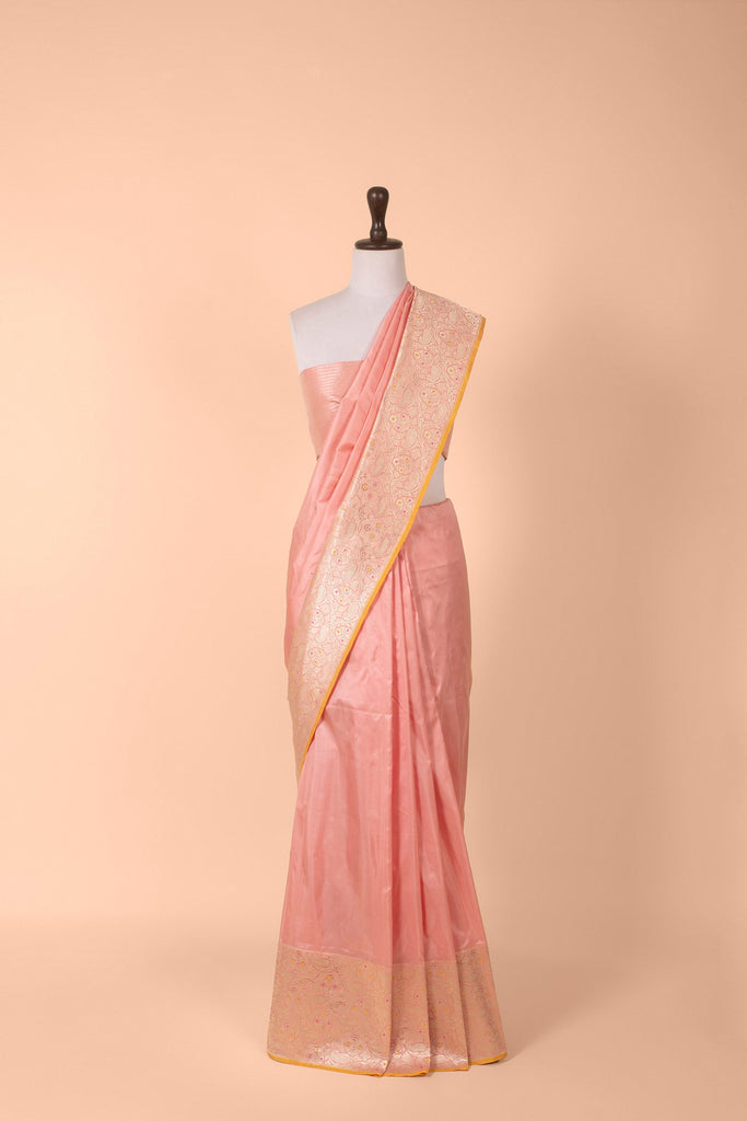 Handwoven Pink Silk Saree