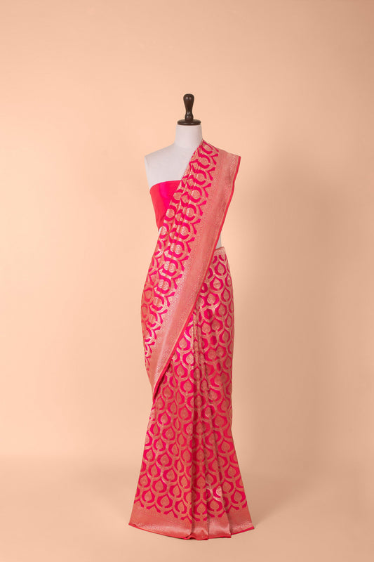 Handwoven Pink Silk Saree