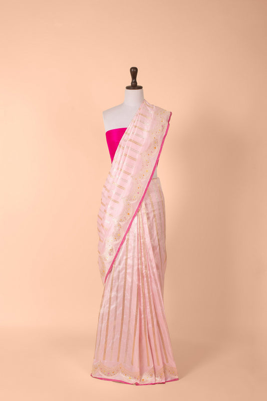 Handwoven Pink Silk Saree