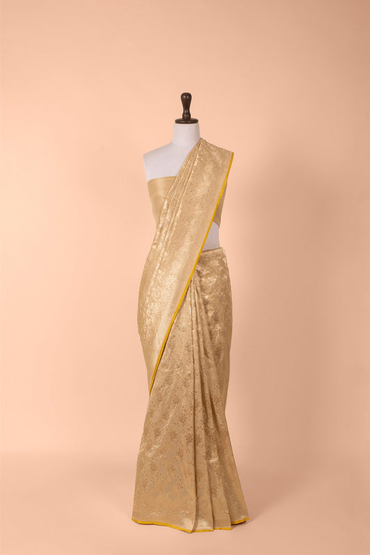 Handwoven Beige Silk Saree