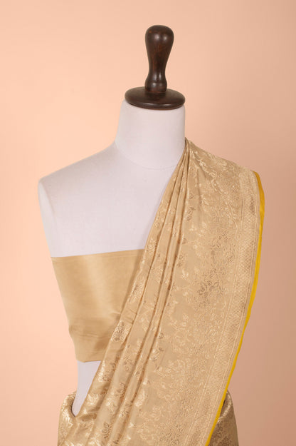 Handwoven Beige Silk Saree