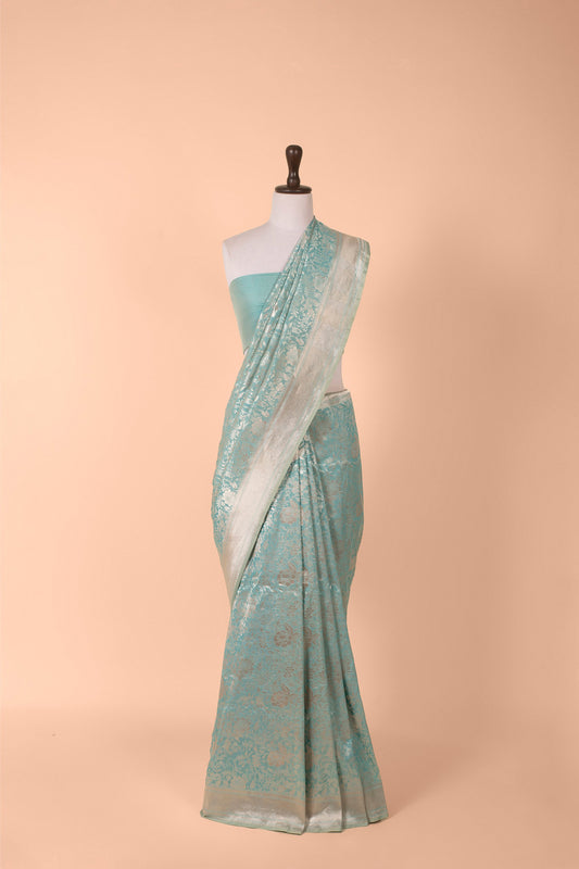 Handwoven Blue Silk Saree