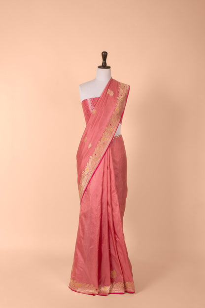 Handwoven Pink Silk Saree